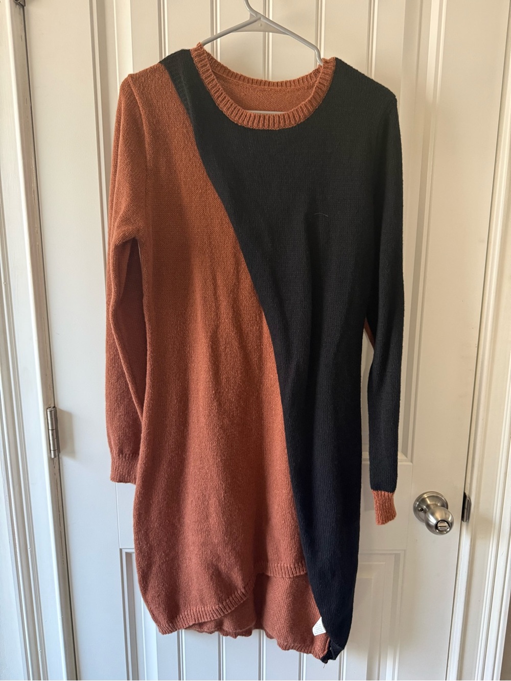 SHEIN Rust and Black Colorblock Knit Dress - NEVER WORN